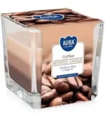 Świeca zapachowa Aura Coffee 170 g w szklanym słoiczku, aromat świeżo parzonej kawy z nutą wanilii, czas palenia do 32 godzin